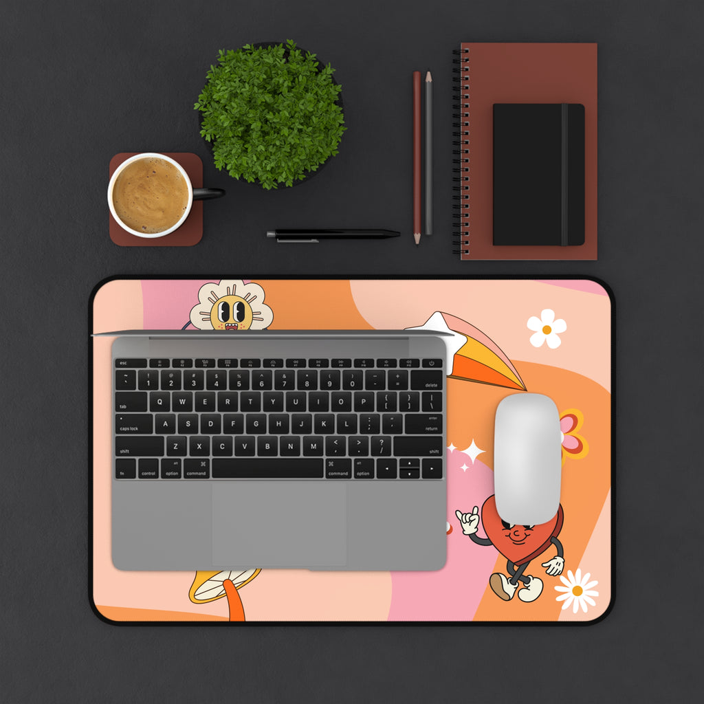 Teach. Love. Inspire. Retro Floral Desk Pad