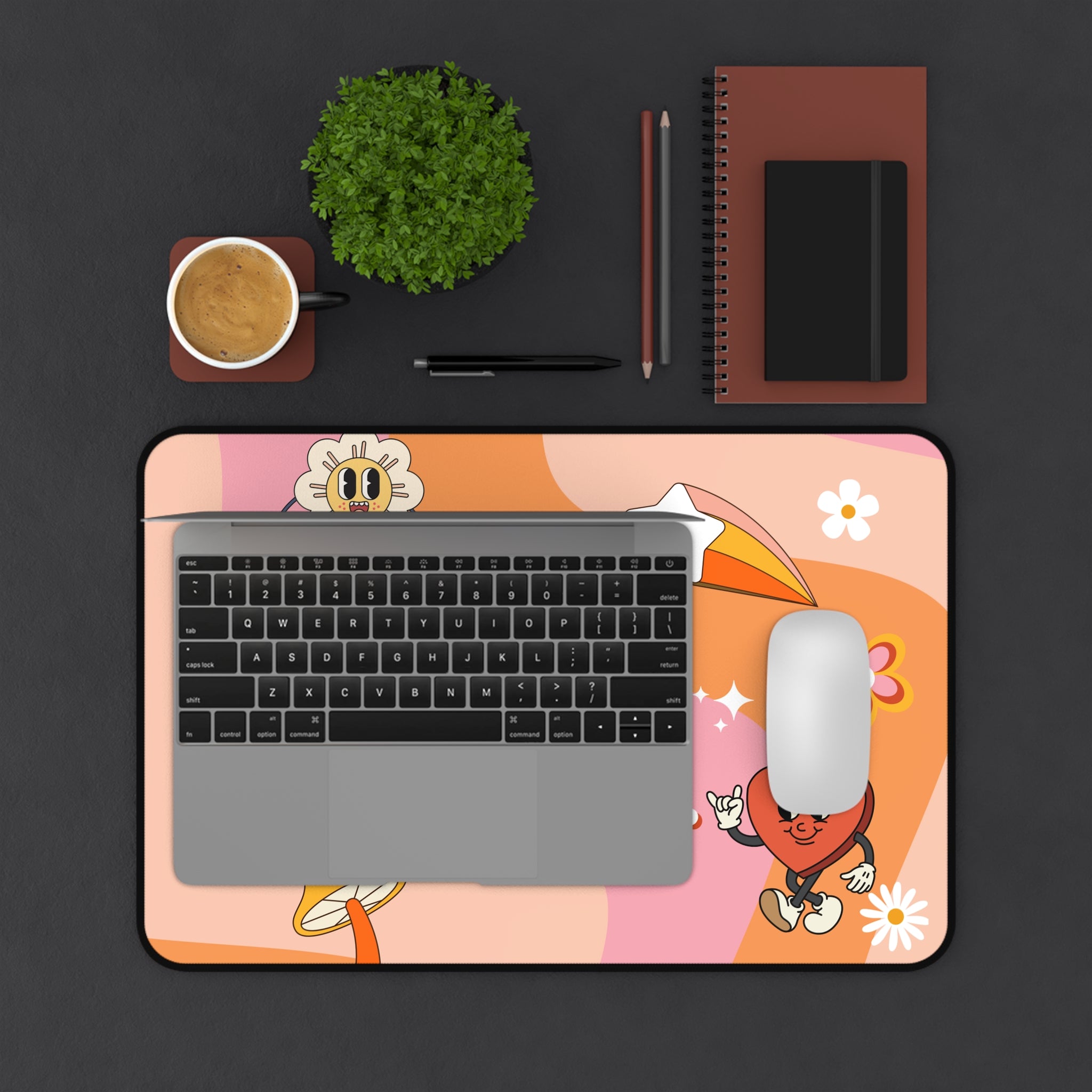 Teach. Love. Inspire. Retro Floral Desk Pad
